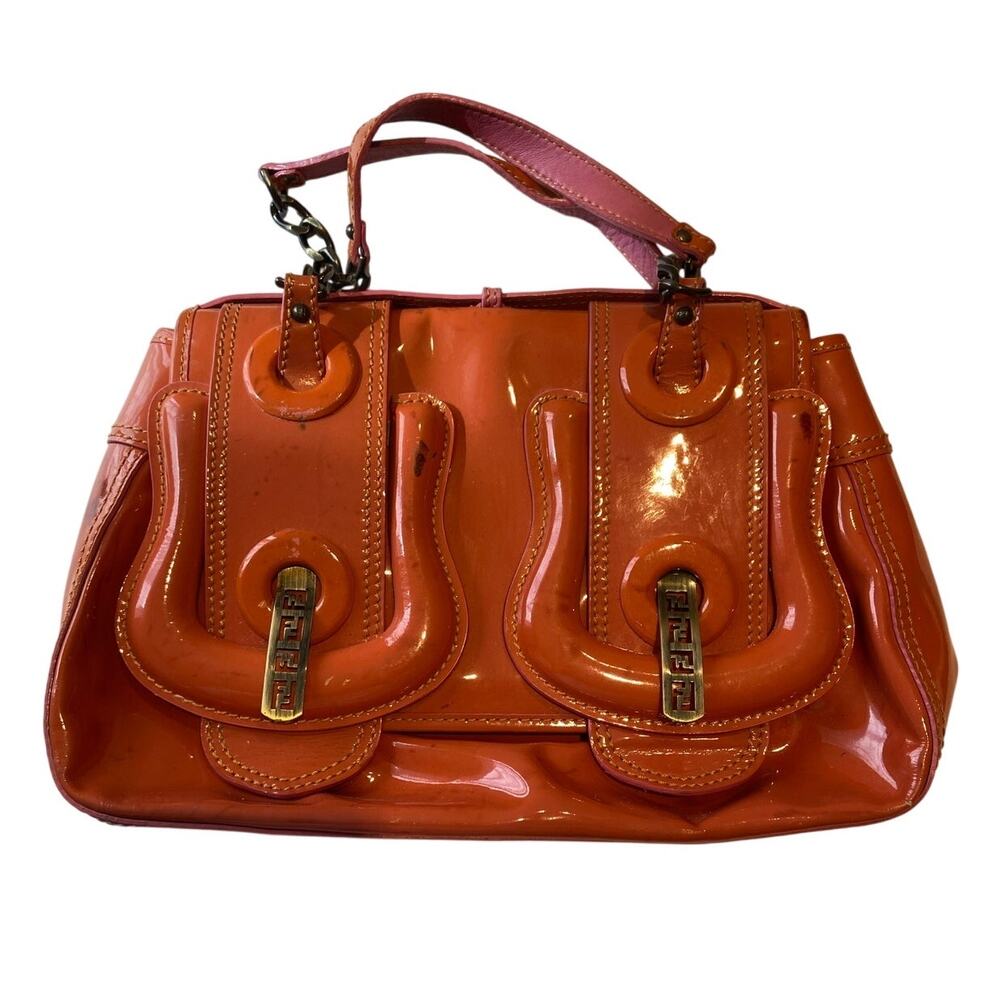 Fendi Orange Patent Leather Bag